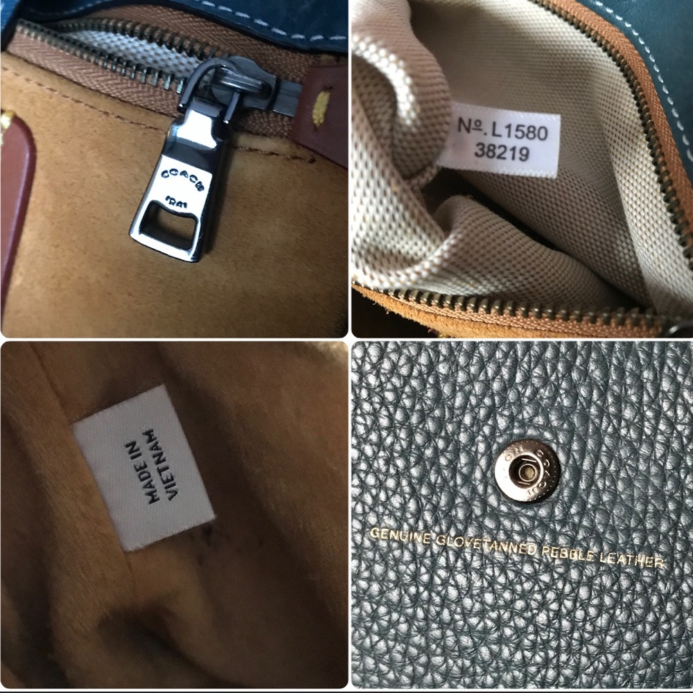 Coach 1941 Whiplash Stitch Studded Fringe Leather Saddle Crossbody Bag, Teal - Picture 12 of 16
